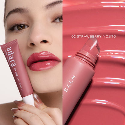 Balsamo con Color Acido Hialuronico Glow Lip Balm Adara Cosmeticos