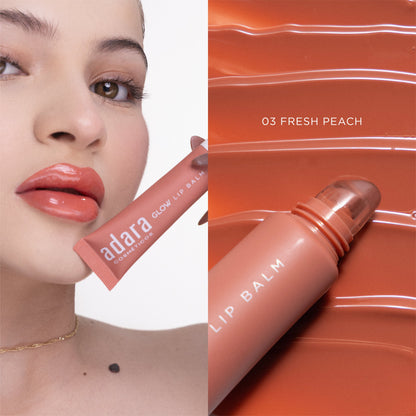 Balsamo con Color Acido Hialuronico Glow Lip Balm Adara Cosmeticos