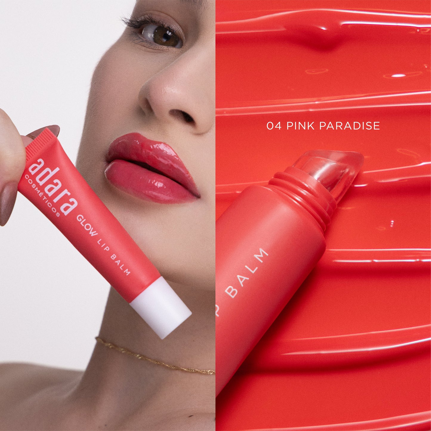 Balsamo con Color Acido Hialuronico Glow Lip Balm Adara Cosmeticos