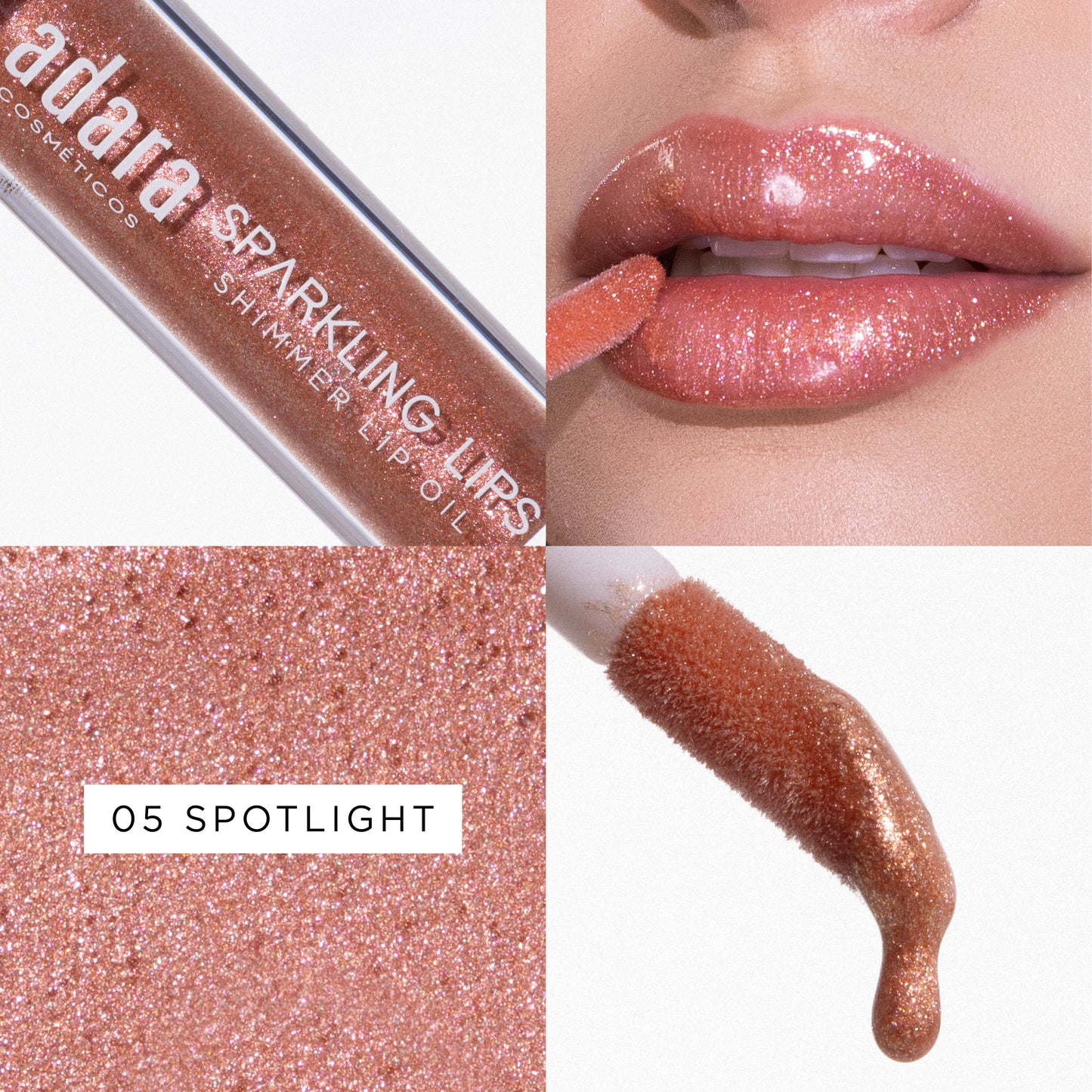 Lip Oil Shimmer Sparkling Lips Adara Cosmeticos