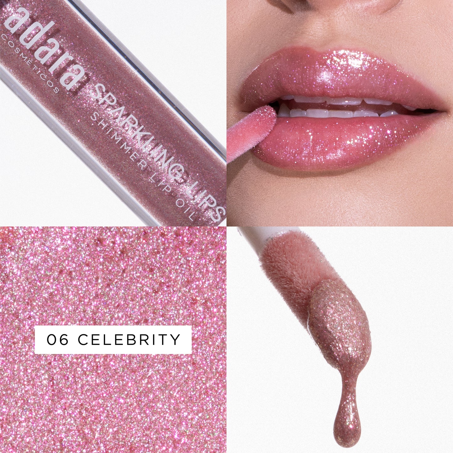 Lip Oil Shimmer Sparkling Lips Adara Cosmeticos