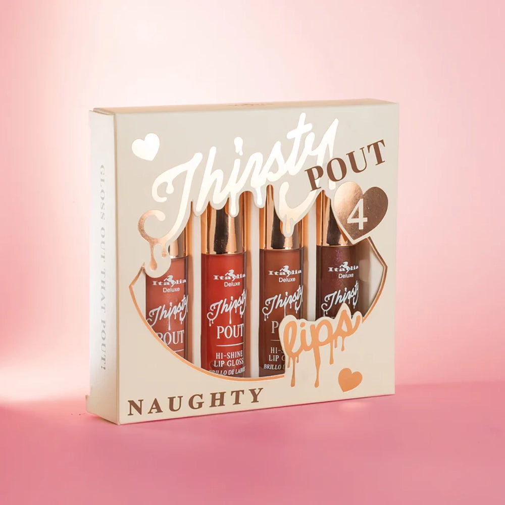 Thirsty Pout Lip Gloss Set 4 Piezas - Gloss en Set | Italia Deluxe