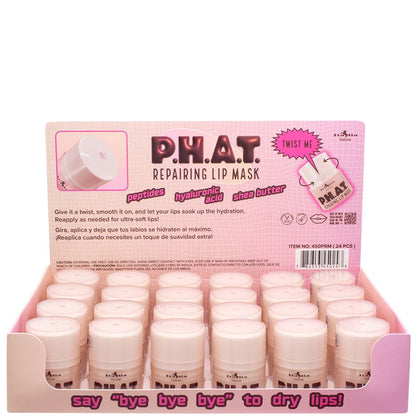 Exhibidor Display con 24 pzas P.H.A.T Repairing Lip Mask Italia Deluxe