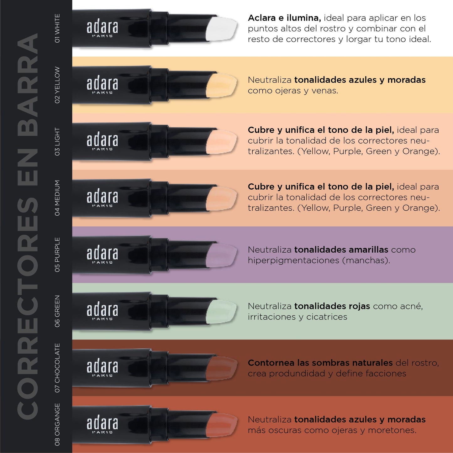 Corrector en Barra Adara Cosmeticos