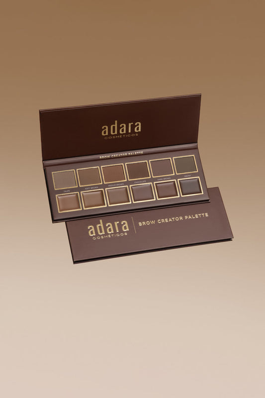 Paleta para cejas Brow Creator Palette de Adara Cosméticos con sombras y pomadas