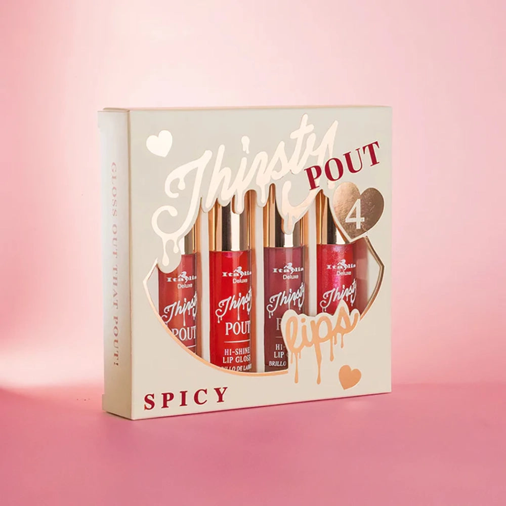 Thirsty Pout Lip Gloss Set 4 Piezas - Gloss en Set | Italia Deluxe