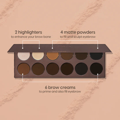 Paleta para Cejas Every Shade of You Gel & Powder Eyebrow Palette First Impressions Kara Beauty