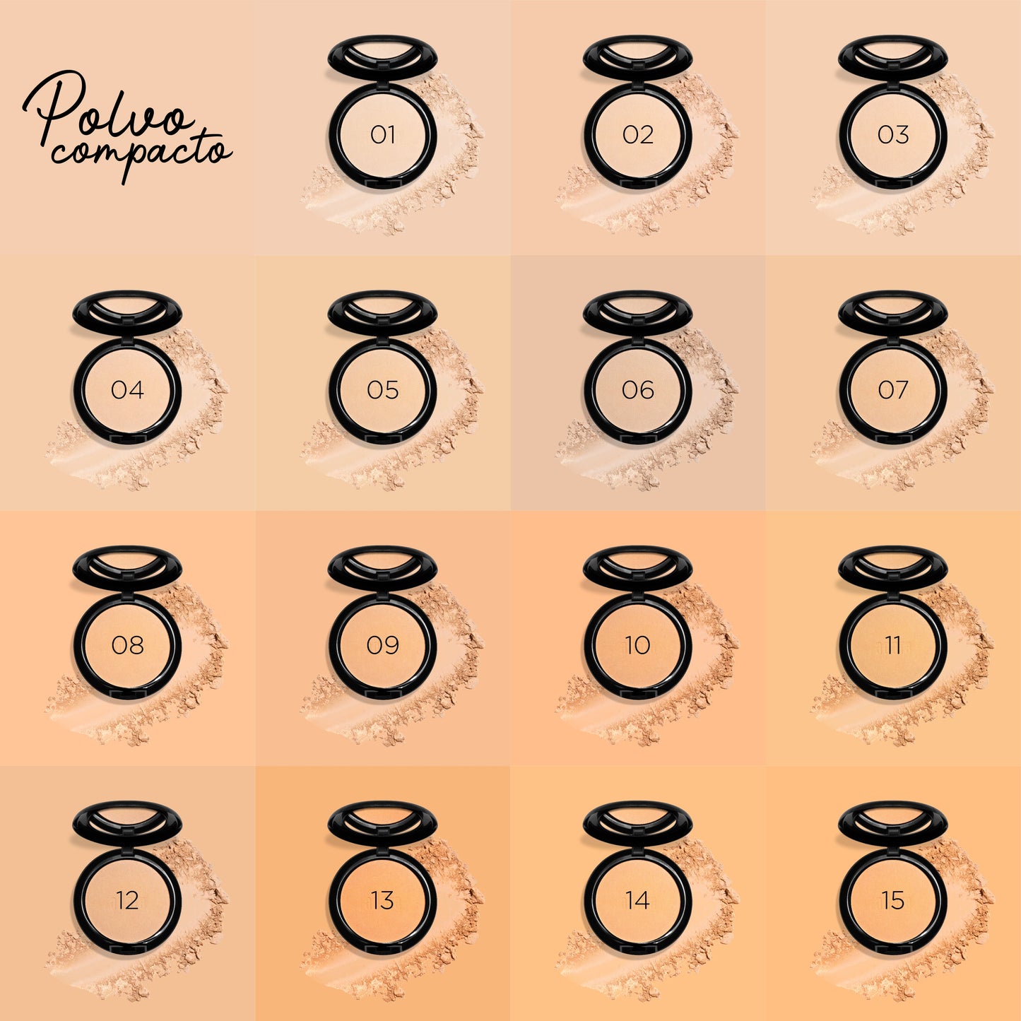 Polvo Compacto Cobertura Media Adara Cosmeticos