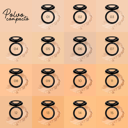 Polvo Compacto Cobertura Media Adara Cosmeticos