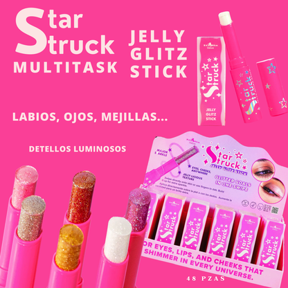 Display Exhibidor Star Struck Jelly Glitz Stick Sombra, labios, rostro... en barra Italia Deluxe