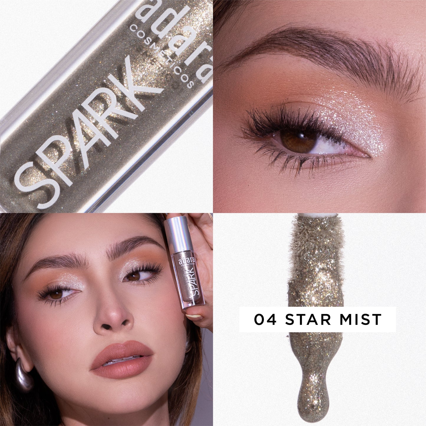 Sombra Liquida Shimmer Spark Adara Cosmeticos