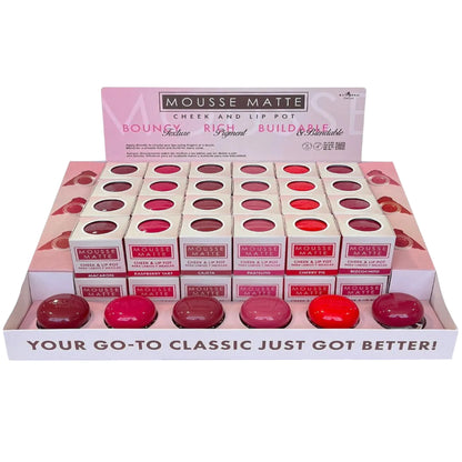 Mousse Mate para Mejillas y Labios Italia Deluxe - Venta al por Mayor Display 48 Unidades (309MPB)